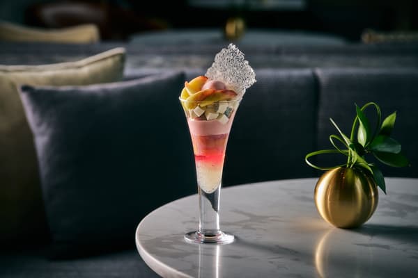 Peach parfait at Fairmont Tokyo Vue Mer