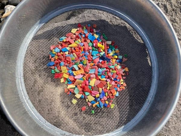 Microplastics collected during the cleanup