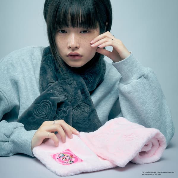 Faux Fur Embroidered Scarf featuring The Powerpuff Girls