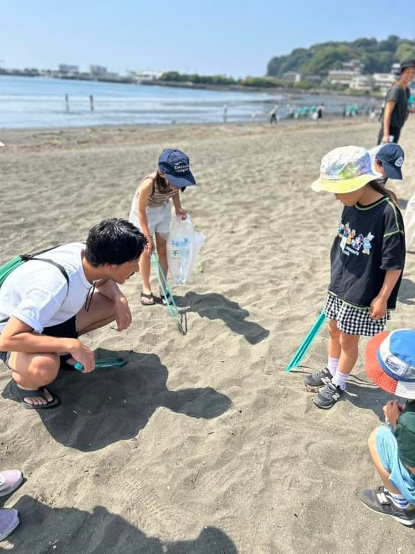 Beach cleanup activity