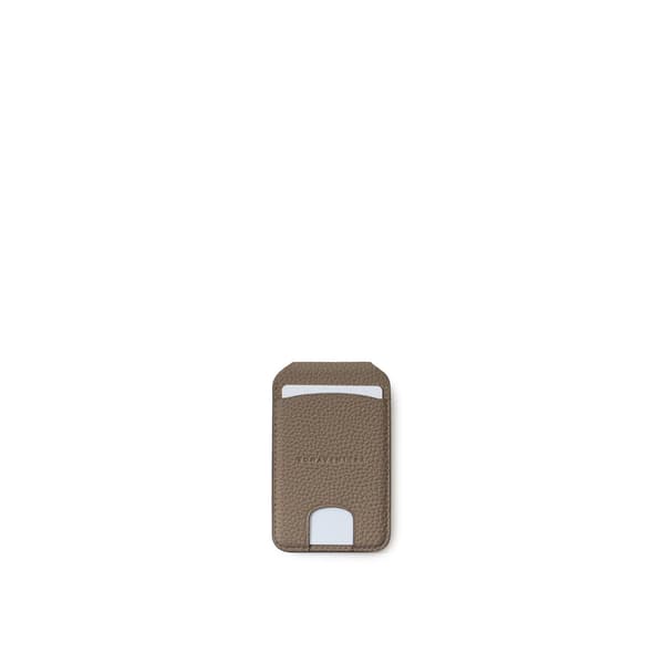 Magnet Stand Card Case Shrink Leather in Etoupe