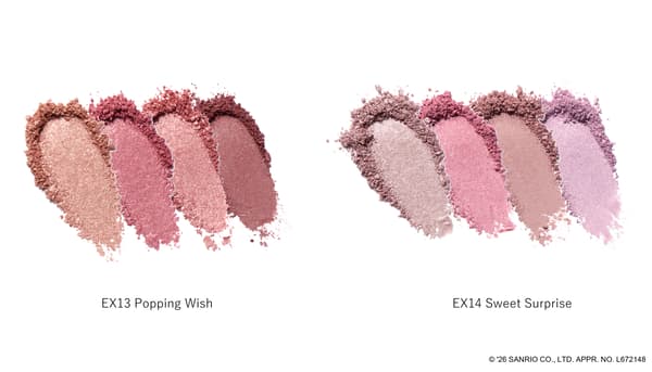 Warna Petal Float Eye Palette EX13 Popping Wish dan EX14 Sweet Surprise