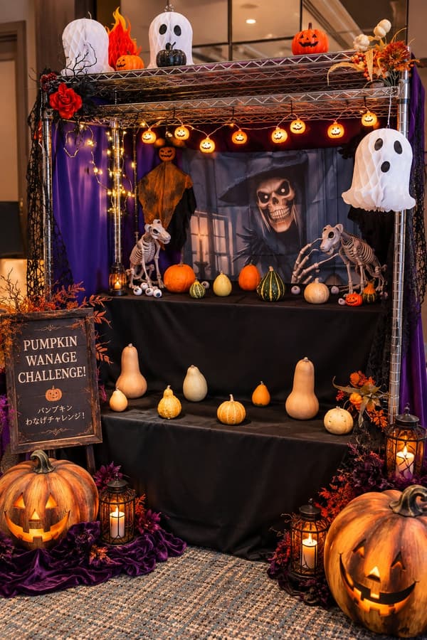 Desafío de lanzar aros a la calabaza