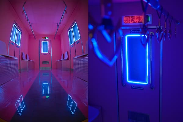 LED jendela Pink Train
