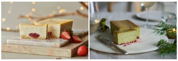 Mr. CHEESECAKE Strawberry Mascarpone and Mr. CHEESECAKE Pistachio Raspberry