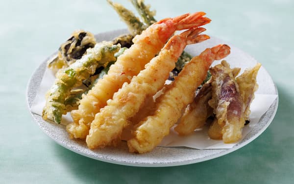 大虾、蘑菇及蔬菜天妇罗