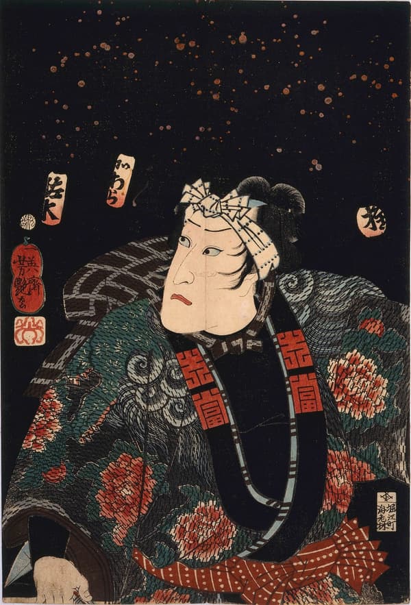 歌川芳員《江戶之花夜之賑》，1860年