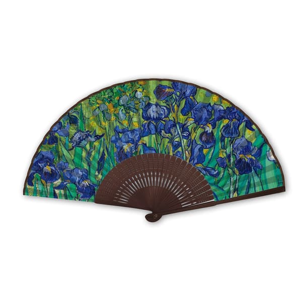 Abanico plegable Lirios de Van Gogh