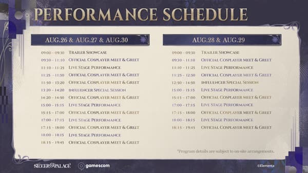 Silver Palace gamescom 행사 일정