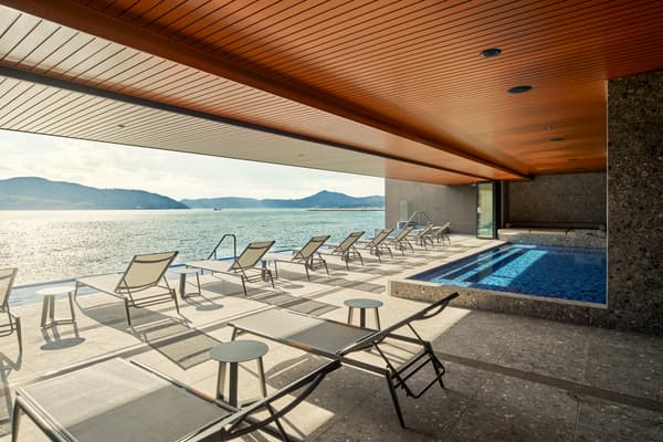 夕日のスパからの眺め