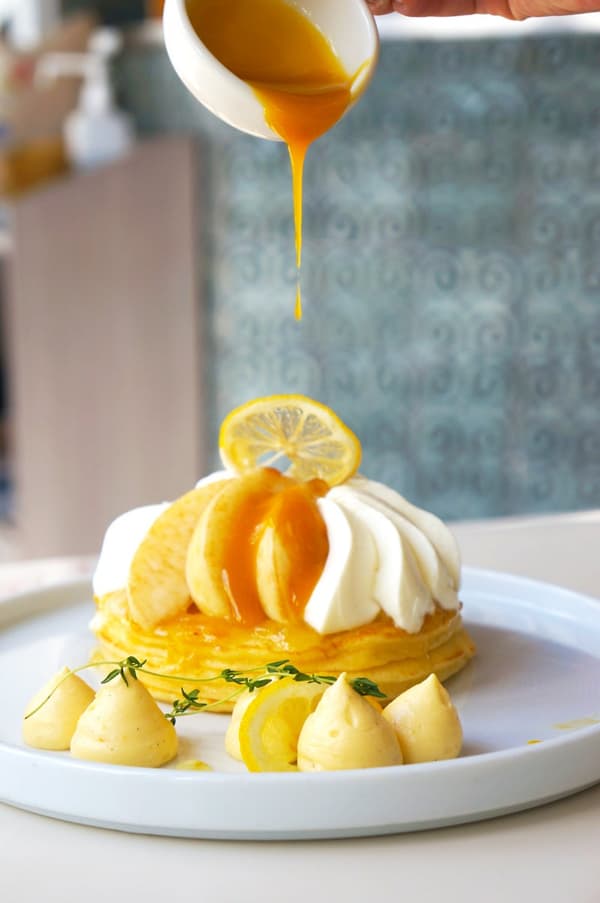 Peach and Lemon Refreshing Yogurt Cream Pancake
