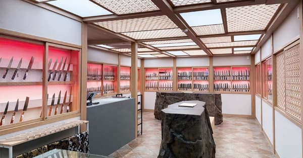 Store interior featuring traditional Japanese design elements
