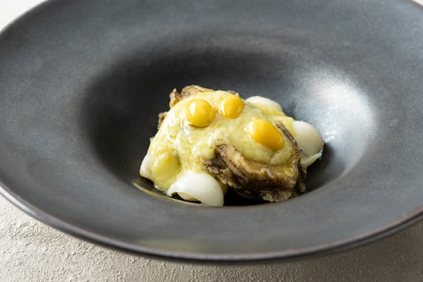 Abalone and Lily Bulb with Ginkgo Nut Sauce