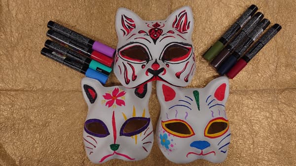 Fox mask painting workshop