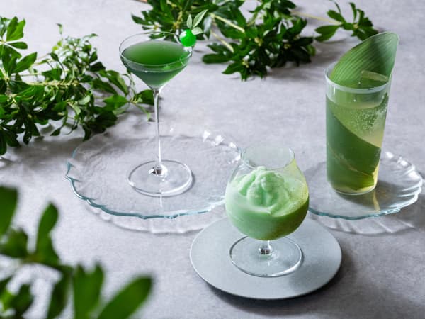 Desde la derecha: Spring Vale, Matcha Choco Martini, Suifu (sin alcohol)