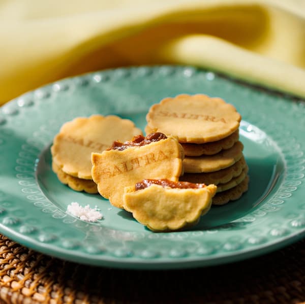SALTRA Caramel Sand Cookies close-up