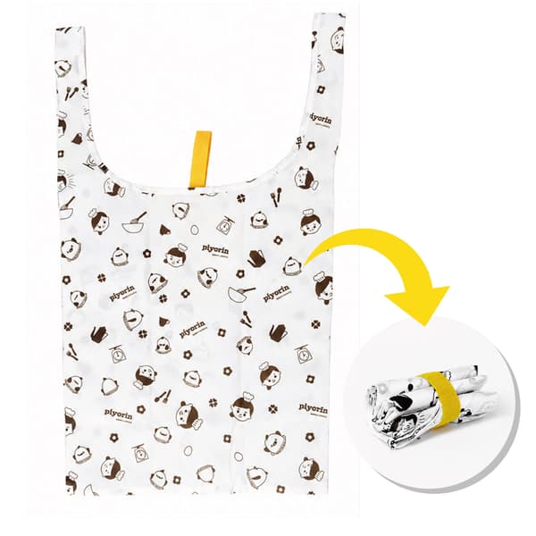 Piyorin & Hiyori Outing Eco Bag folded to compact size