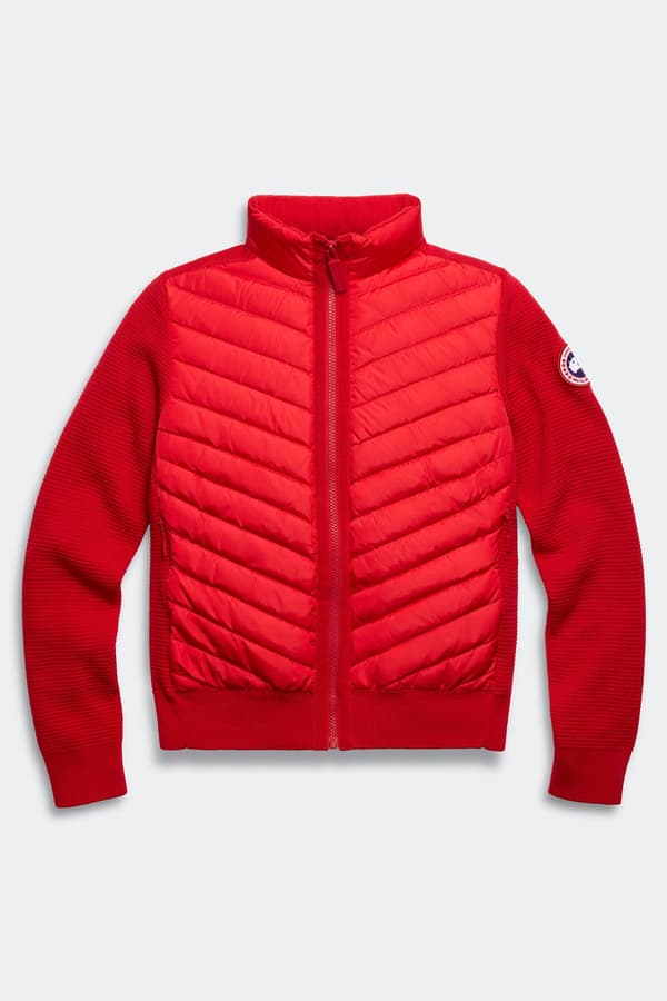 HyBridge Knit Jacket (Color: Carmine Red)