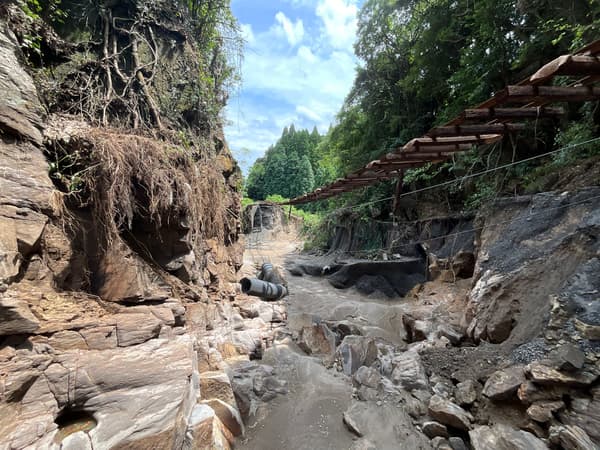 Condition of the affected section at the time of the disaster (August 2025)