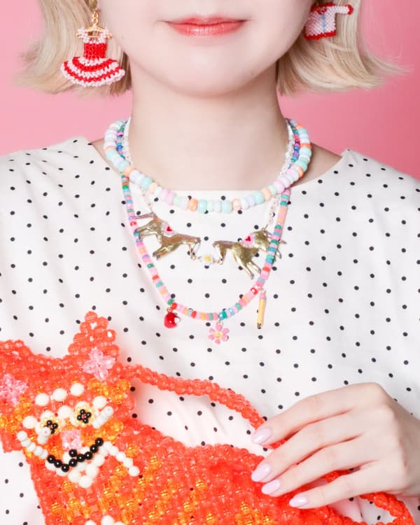 Necklaces and bag