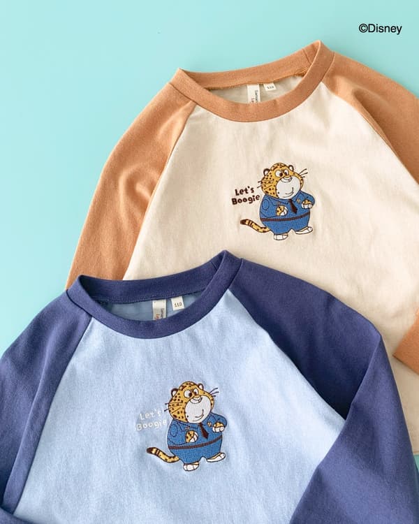 Embroidered Raglan Long-Sleeve Tee