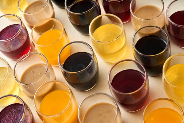 Glass jelly made with surplus juice and coffee