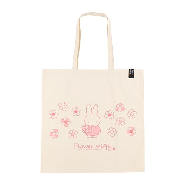 Flower Miffy shop tote bag in pink