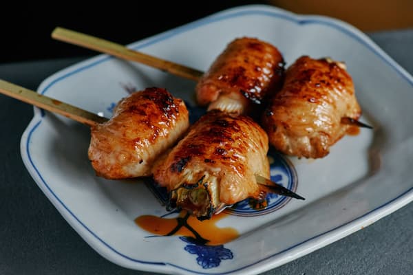 Tebanegima — boneless chicken wing stuffed with green onion, a house signature