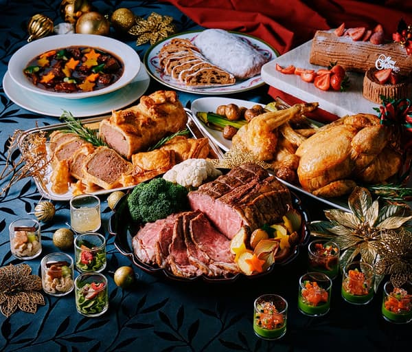 Imagen del buffet de cena de Navidad