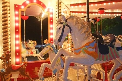 Night amusement park at Mother Farm, view 1