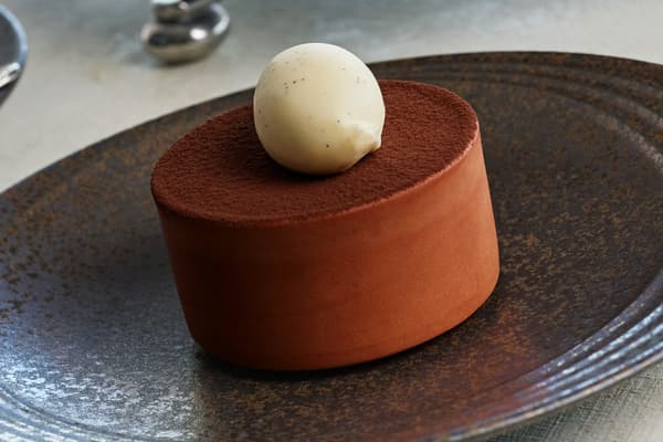 Tiramisu with vanilla ice cream