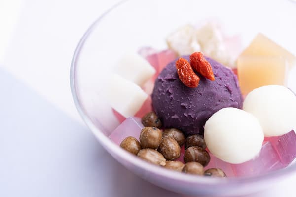 天神紫藤豆沙水果涼粉