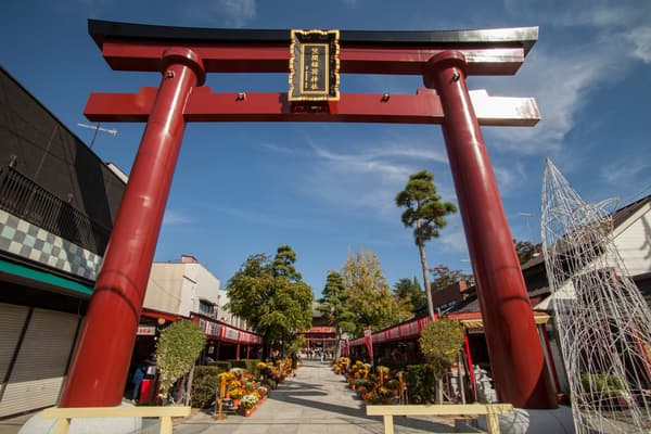 The great torii gate at Kasama Inari Shrine