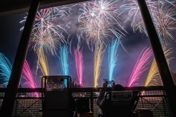 Fireworks seen from a seat at the venue