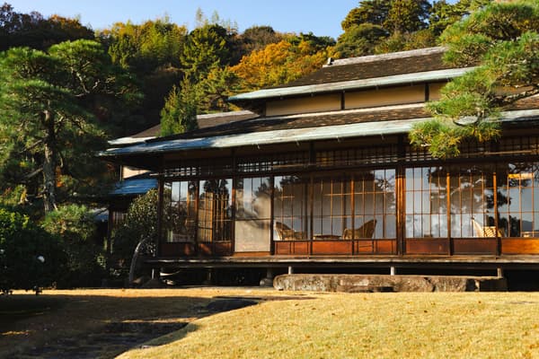El recinto de la cafetería del jardín japonés