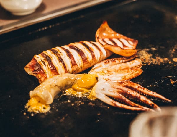 츠키시마 몬자 타마토야 고쿠라점의 해산물 요리