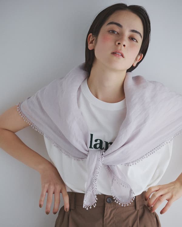 Veil-Ramie 2-Way Frill Blouse