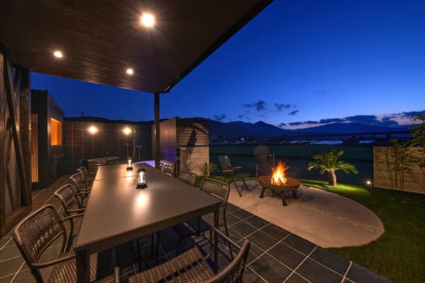 Bonfire in the private garden