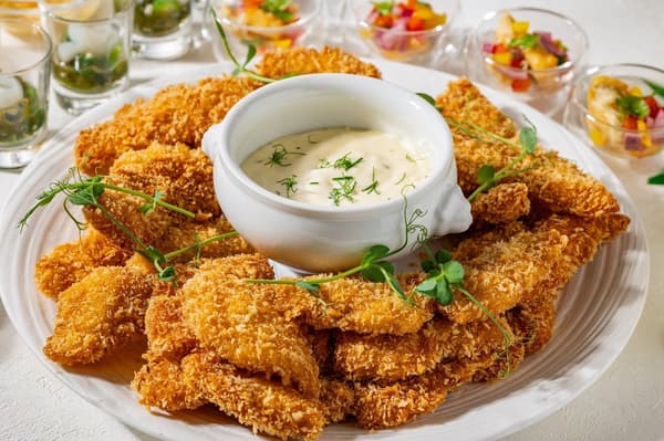 Fried White Fish with Lemon Tartar Sauce