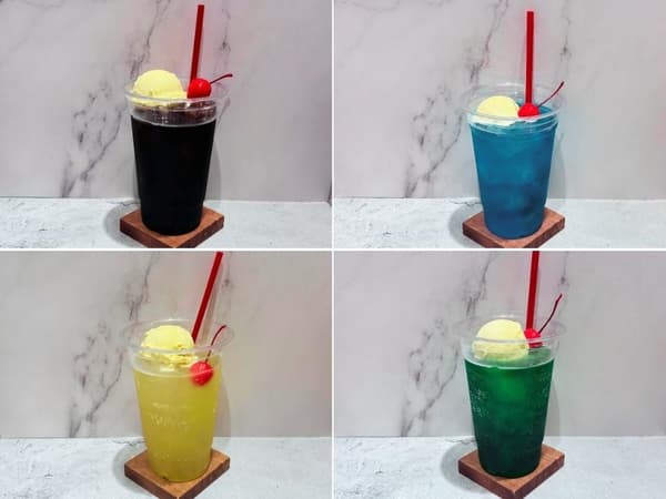 Coffee Float, Blue Hawaii Float, Lemon Float, and Cream Soda available (image)