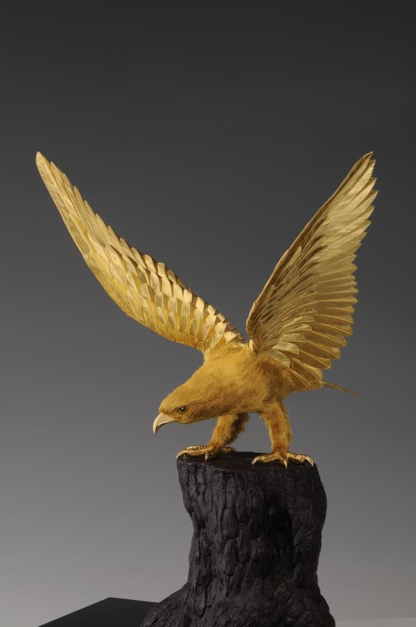 Pure Gold White Hawk Figurine