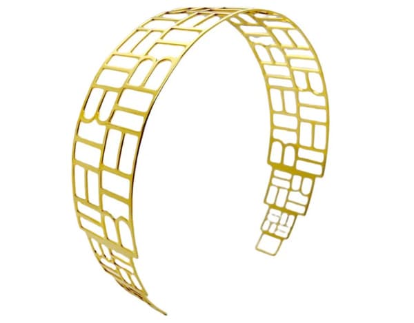 THBT Metal Monogram Headband 40mm, Gold, ¥23.100
