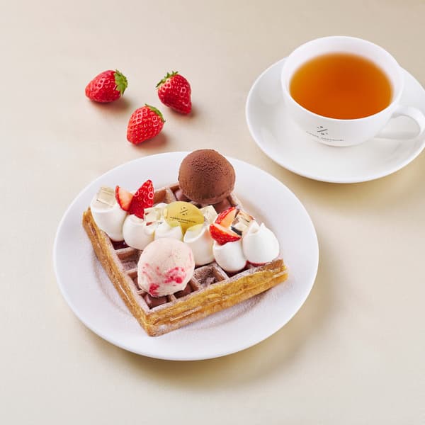 Waffle aux Fraises & Champagne