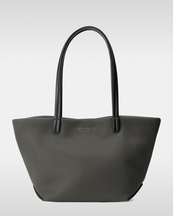 灰卡其色网眼托特包