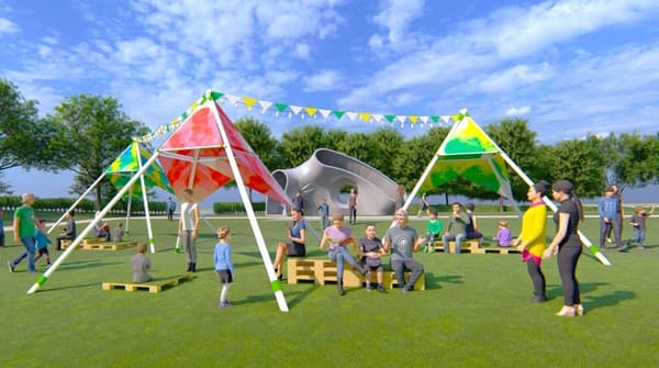 东京中城花园的野餐场景