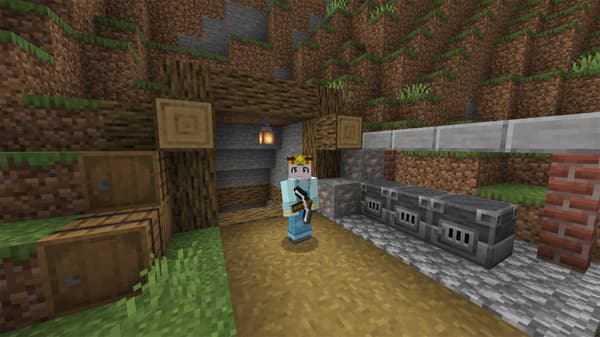 带有照明头盔和牛仔工作服的矿工使采矿更加敏捷！