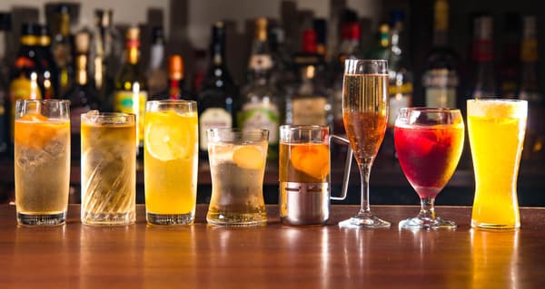 Alcoholic drink lineup