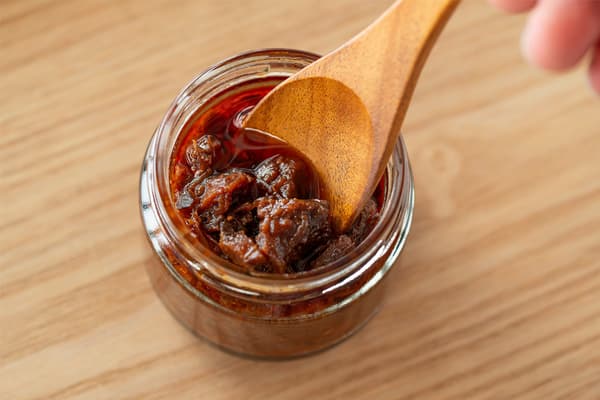 Beef Tongue Sendai Chili Oil in a jar