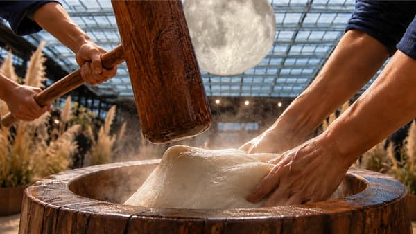 Experiencia de machacado de mochi