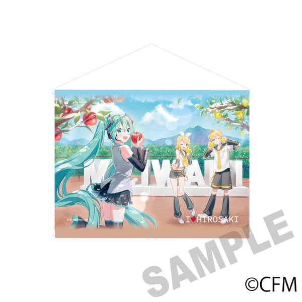 Hatsune Miku x Hirosaki apples Wide Tapestry